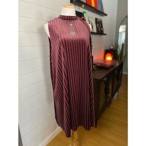 Mudd Purple Velvet Mock-neck Swing Dress